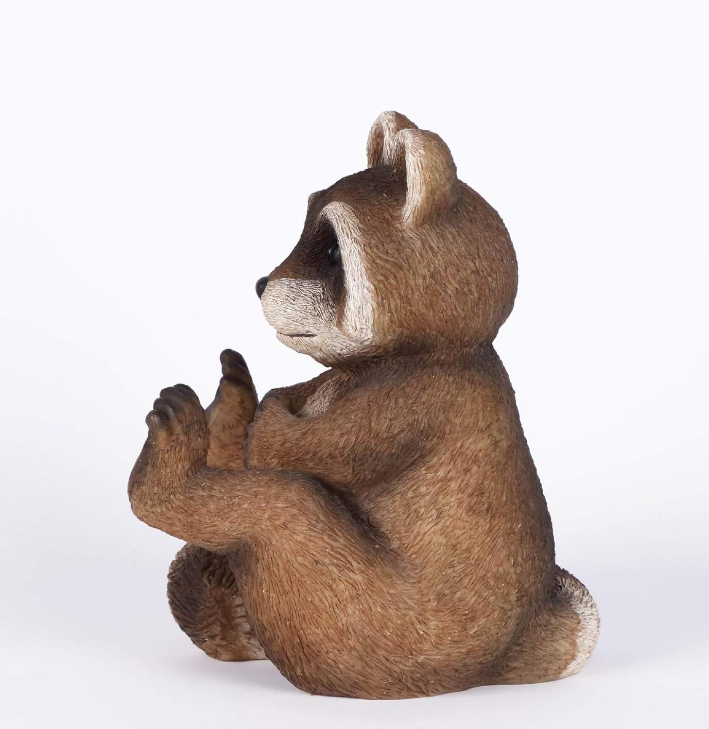 HI-LINE Sitting Playful Raccoon Outdoor Garden Statue - 11.25"