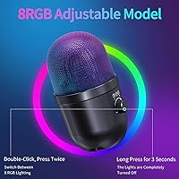 Vista 8 de Micrófono USB para PC – Micrófono para juegos de computadora con iluminación RGB para PS 4 y 5, mezcla de audio dual, silencio, salida