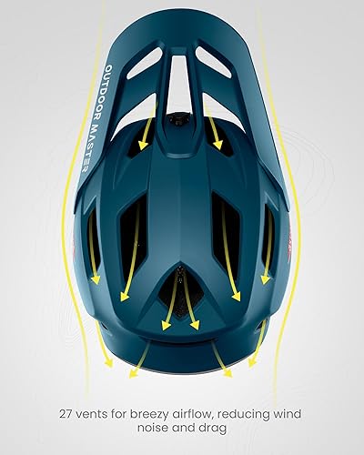 Miniatura 4 de OutdoorMaster MIPS - Casco de bicicleta de montaña de cara completa para hombres y mujeres, dos almohadillas extraíbles para barbilla, ligero con