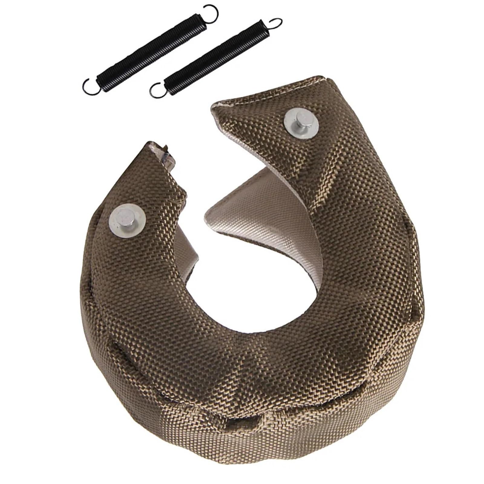 HAGDFDNV T3 Titanium Turbo Heat Shield Blanket Turbocharger Cover Wrap with Fastener Springs Hook Auto Turbo Heat Shield Barrier Rear Window Regulator(Brown)