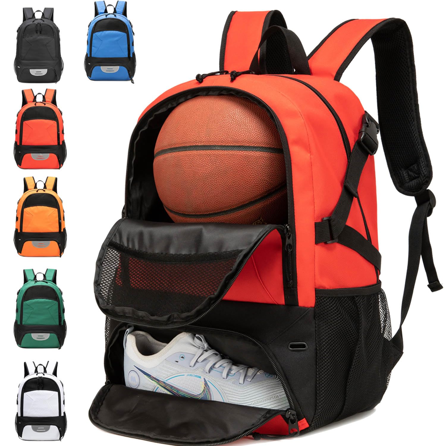 AIRTTUZ Basketball Bag Backpack, Large Capacity Sports Equipment Bags for Basketball, Soccer, and Volleyball.