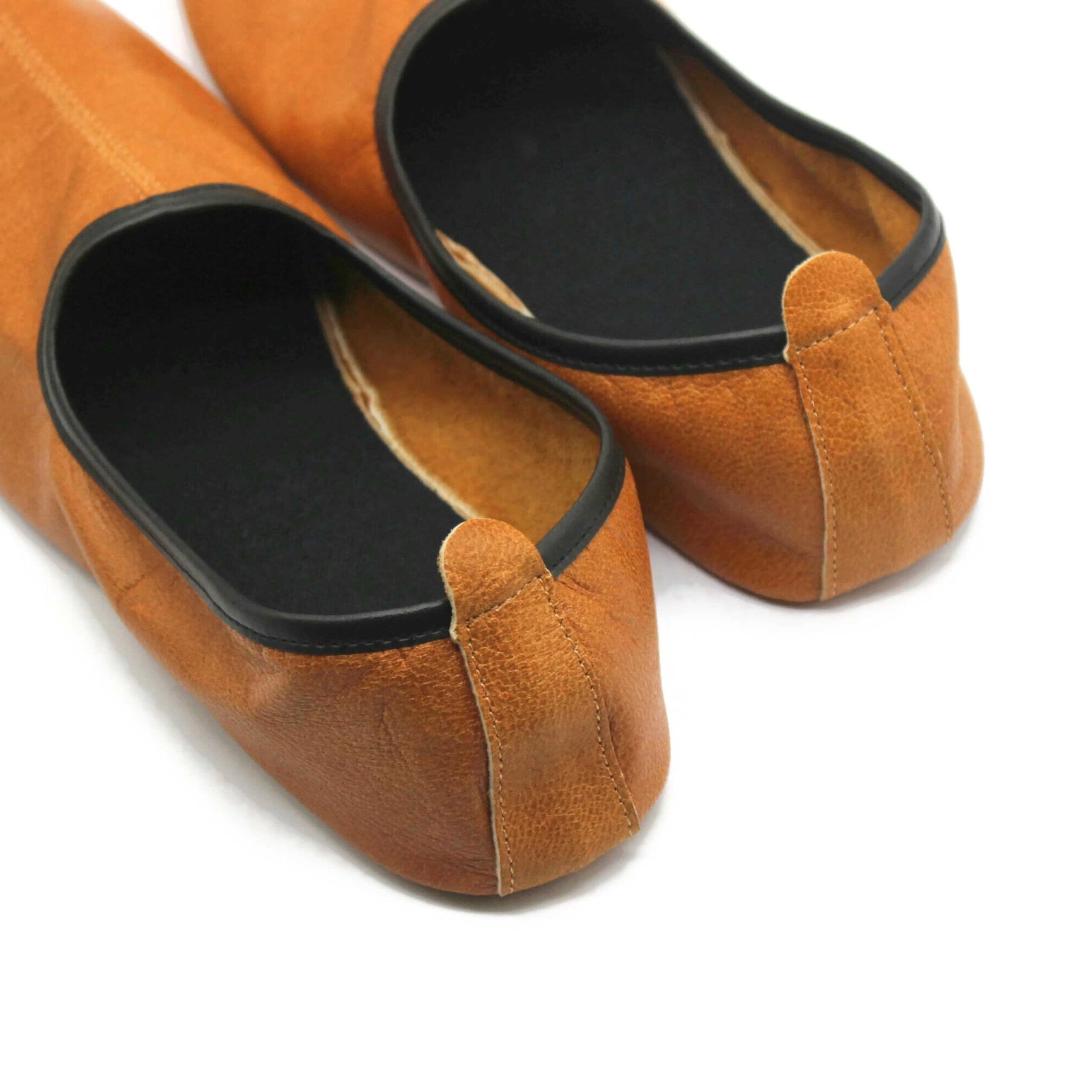 Womens Indoor Leather Slippers Antique Tan Traditional Babouche House Shoes Barefoot Moccasin