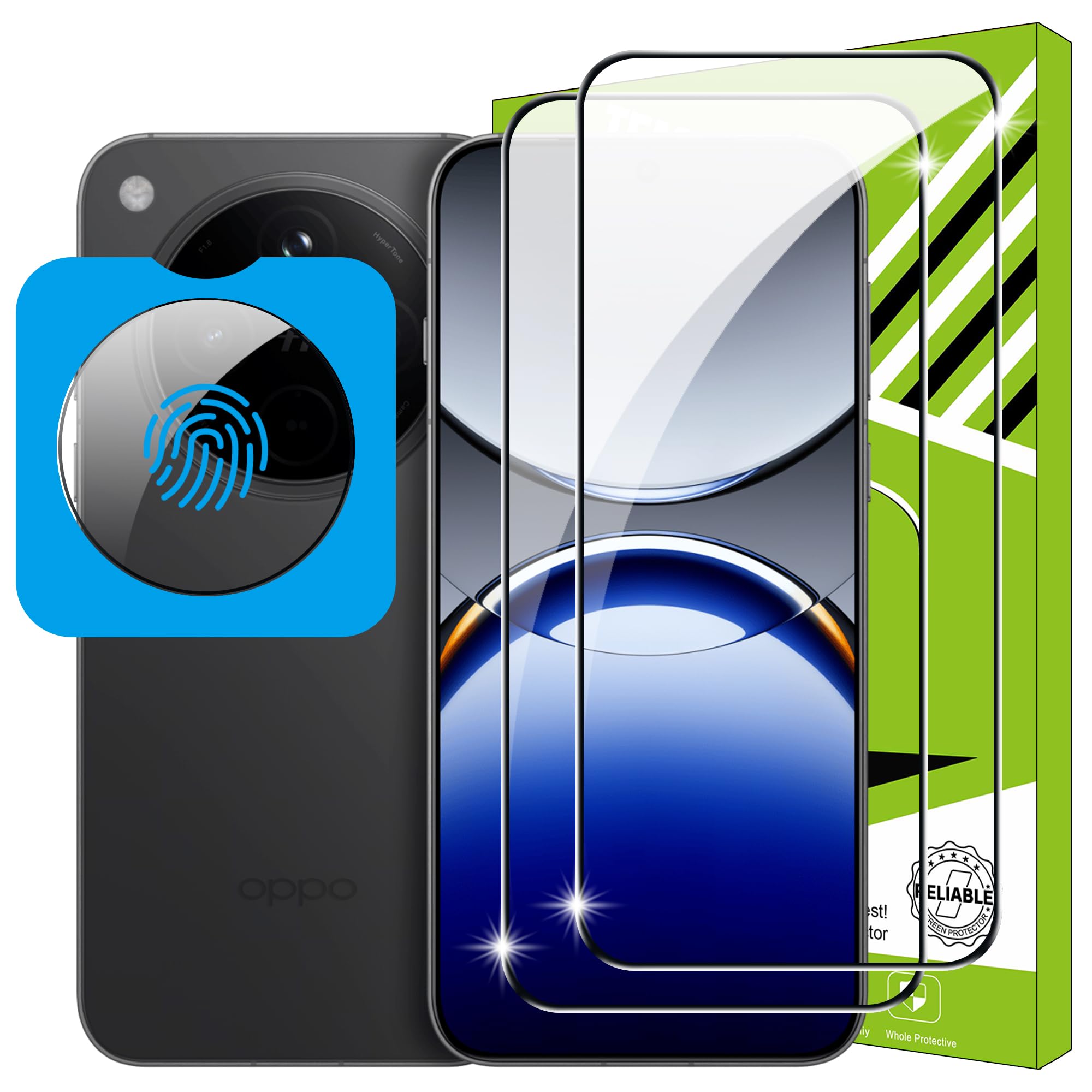 Screen Protector for OPPO Find X8 Tempered Glass [2+1 Pieces] Camera Screen Protector + HD 9H Hardness Screen Protector Film Tempered Glass Film for OPPO Find X8