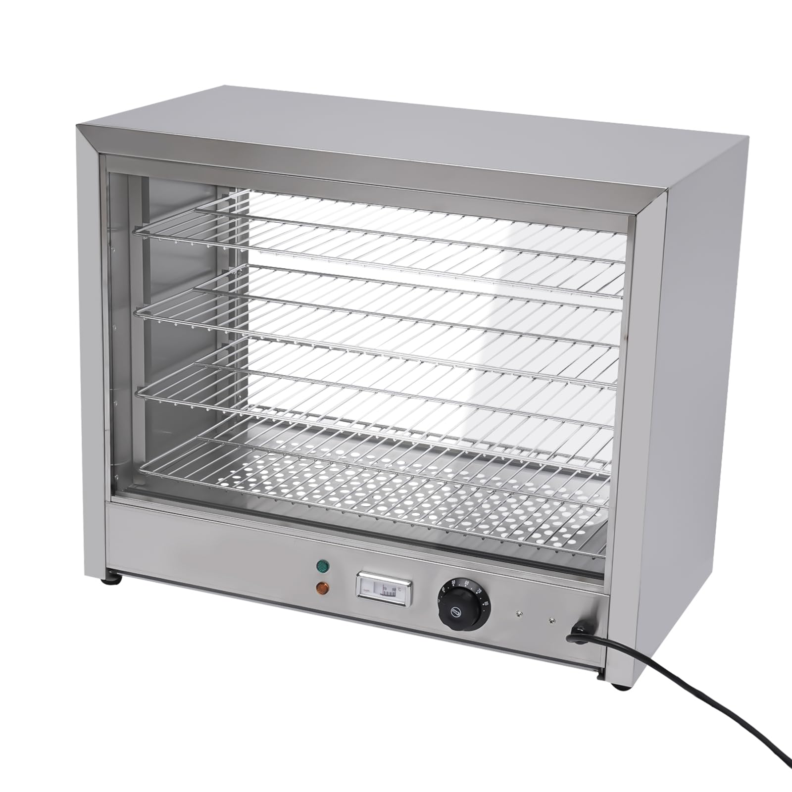 Vetrina calda a 4 ripiani, 30 – 85 °C, 220 V, bancone caldo, vetrina riscaldante, vetrina
