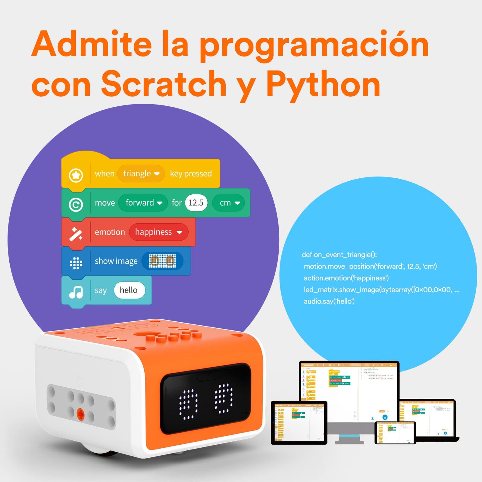 Robots Juguetes Programables Niños de 8-12 años, VinciBot Robot de Codificación IA con App Control Remoto Compatible Scratch Python Robot Electrónico Inteligente Juguetes Educativos Stem