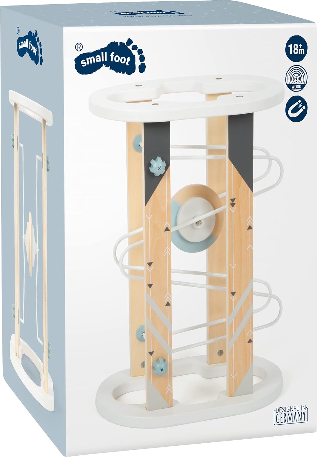 small foot Magnetic Ball Run Modern Design with Large Wood Content with Large Rotating Element from 18 Months 12233