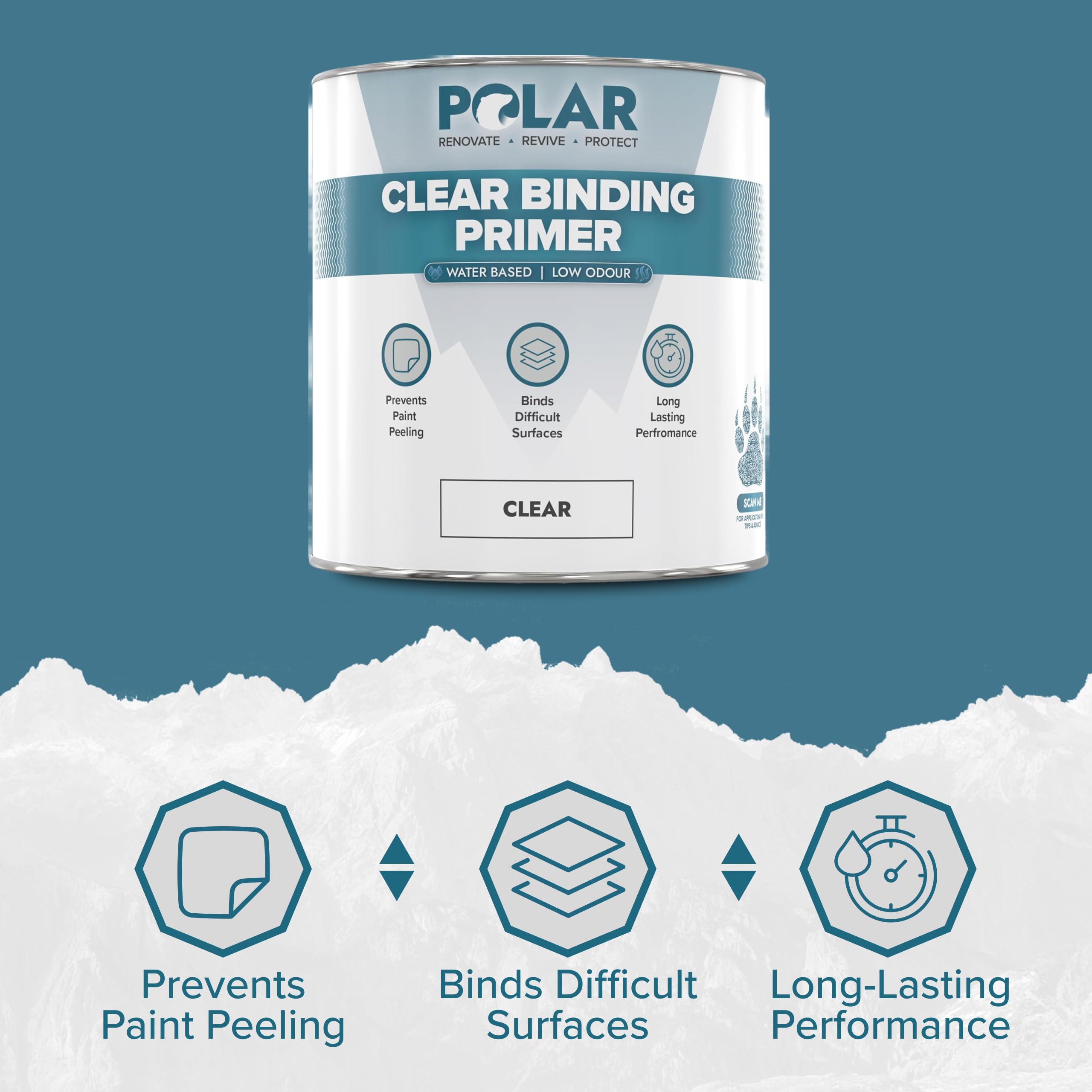 Polar Clear Binding Primer, 2.5 Litres - Water Based Acrylic Sealer - Seals & Stabilises, Strong Adhesion, Low VOC - Image 4