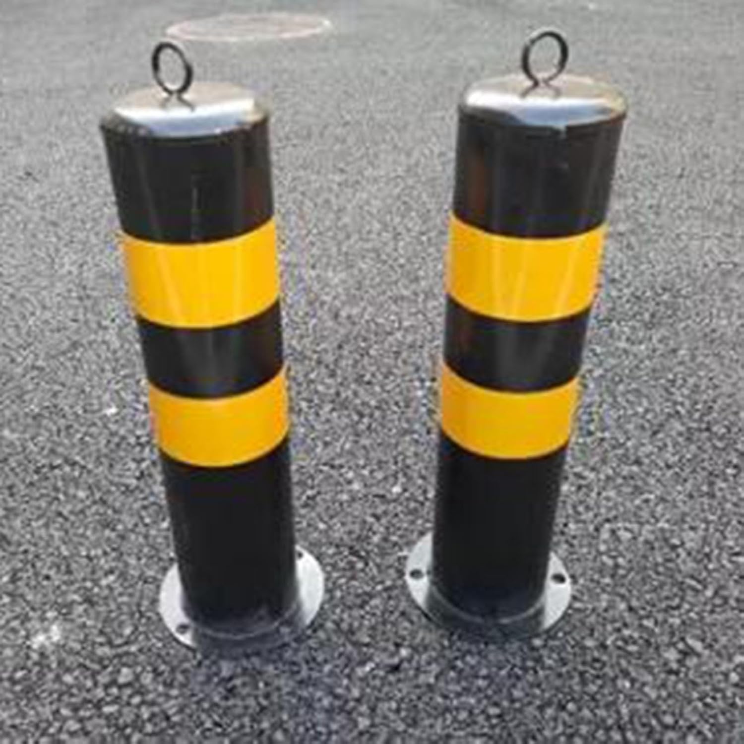WDSOPK Parking Post Construction Cone Street Stanchion Metal Post Bollard Parking Barriers 2pcs, High Visible Driveway Delineator Post for Protect Your Parking Space, Safety Bollard Pole （4pack-75cm）