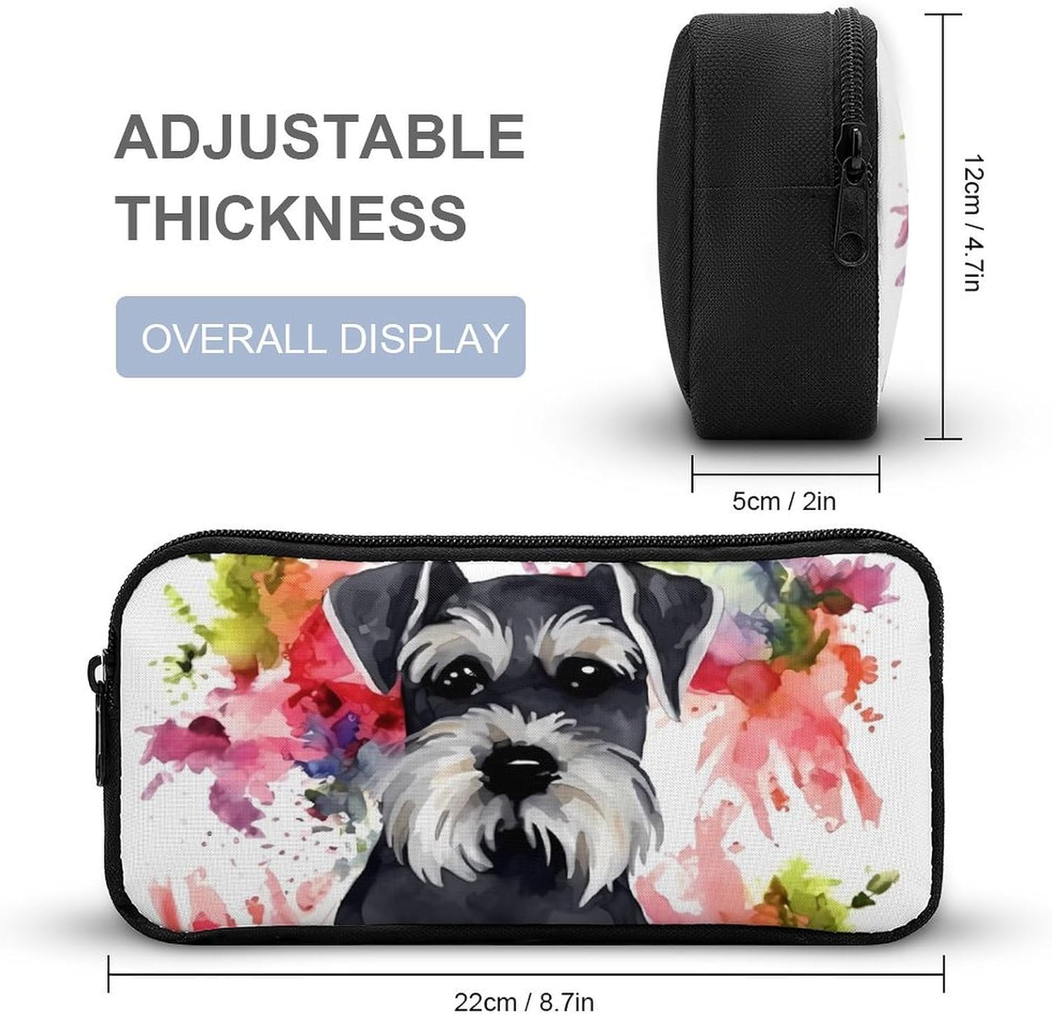 Schnauzer Pencil Case Large Capacity Pencil Pouch image 2