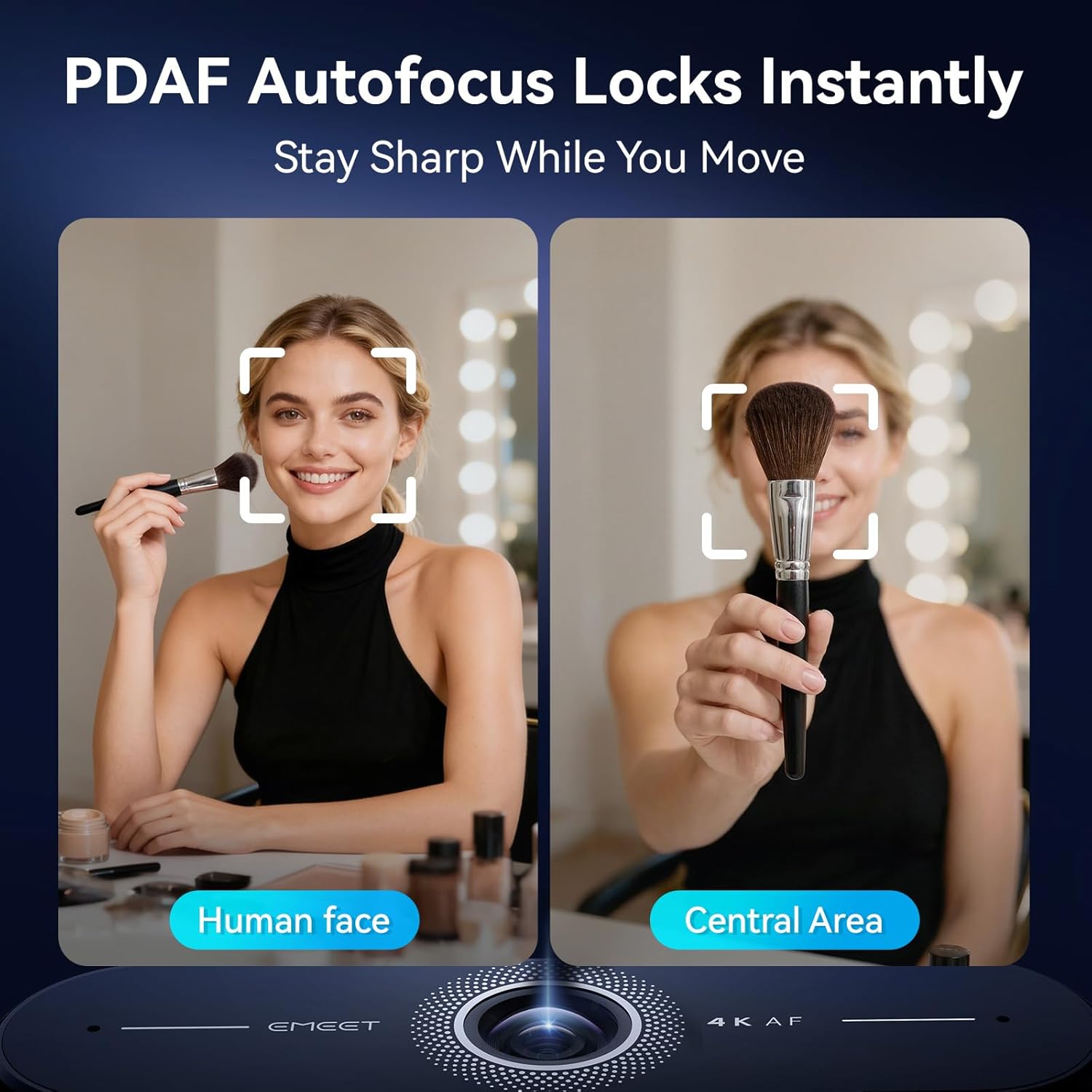 EMEET C60E 4K Webcam for Streaming & Gaming – PDAF Autofocus, Dual Mics, Live Streaming Camera with Auto Light Correction, Plug & Play USB Webcam for PC & Mac