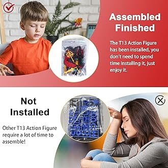 Starnearby T13 Action Figure, Assembly Completed 13CM 3D Printed Lucky 13 Titan 13 Action Figure with Wings 4 Weapons & 6 Hands Sets, Dummy 13 Multi-Jointed Movable Robot 13, Home Desk Decoration