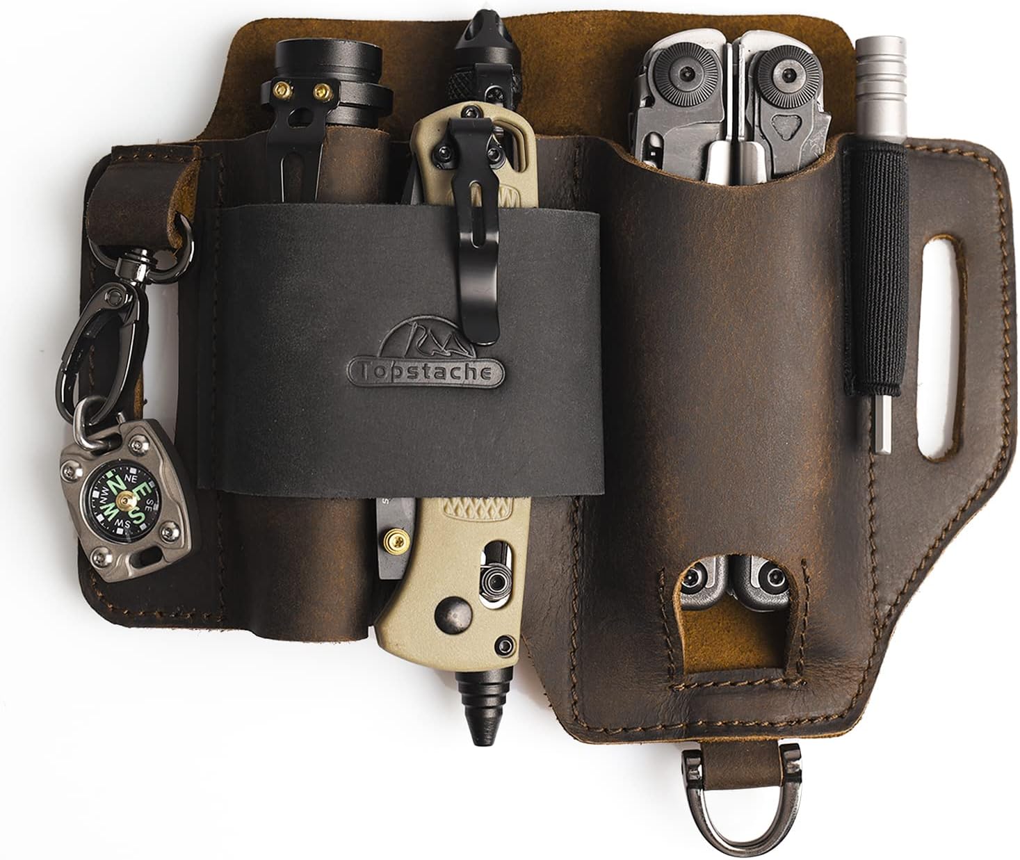 Topstache Leather Multitool Sheath,EDC Belt Organizer for Work and