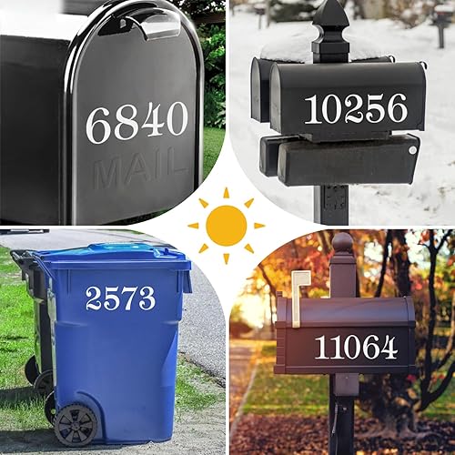 Miniatura 5 de Calcomanías de número de buzón de 2 pulgadas, números de casa modernos, número de dirección de buzón, calcomanía de buzón, números de vinilo blanco,