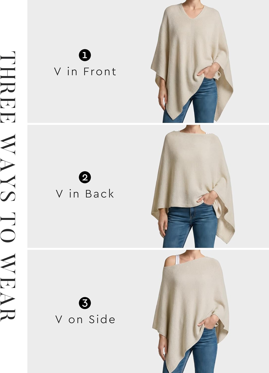 Wool Blend Poncho Sweaters for Women Lightweight Soft Pashmina Capelet Versatile Knit Pullover Asymmetrical Top 2026