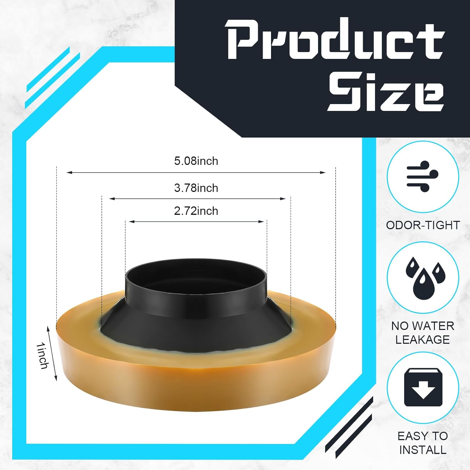 Marsui 30 Pack Toilet Wax Ring Thick Toilet Bowl Wax Ring Gasket for 3-inch/4-inch Waste Line - Gas, Odor and Watertight Seal