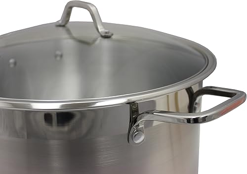 Miniatura 2 de BEKKER Olla de acero inoxidable con tapa y parte inferior triple (21.5 cuartos de galón)