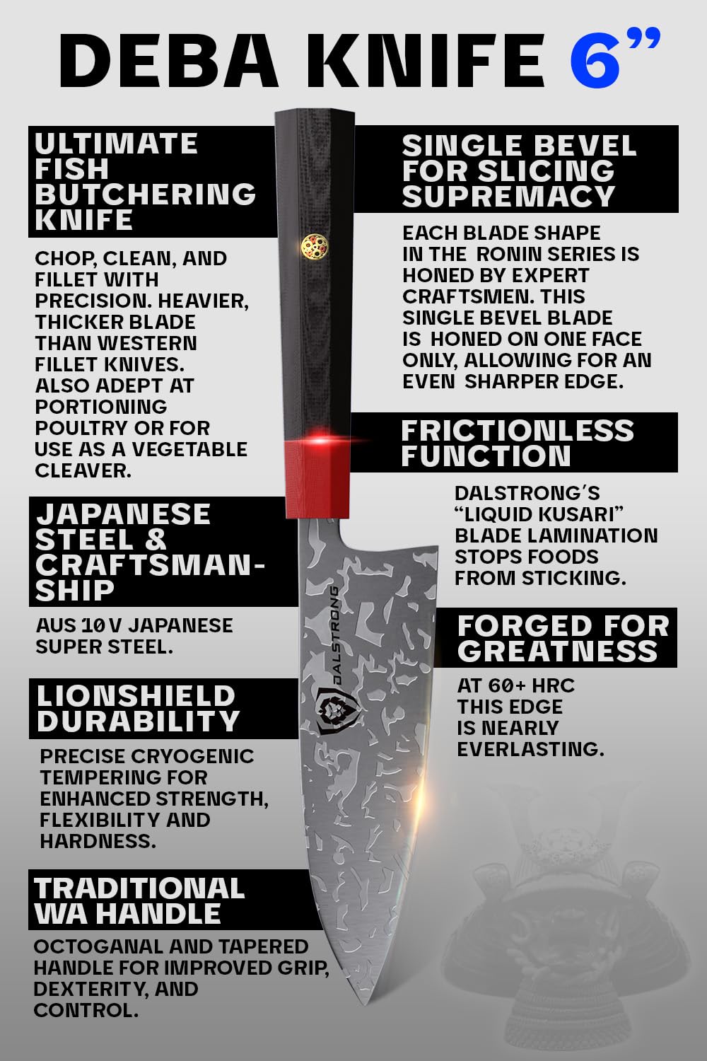 Amazon | Dalstrong - 出刃包丁 - 浪人シリーズ - 15.3cm(6インチ