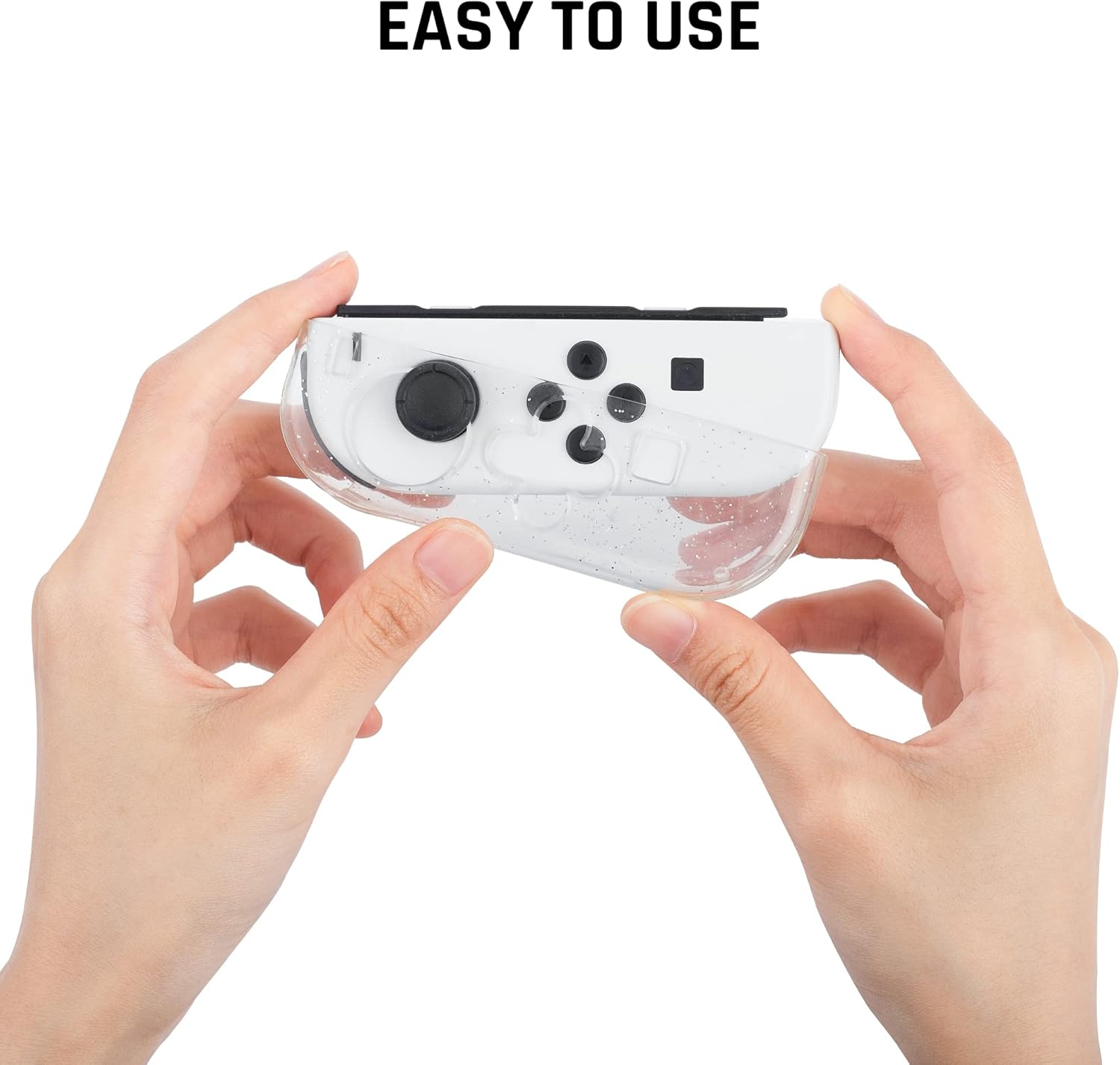 FANPL Glitter Case for Nintendo Switch & Switch OLED Joy Con, Sparkly Clear Joy Con Protective Cover with Ergonomic Design, Soft Jon Con Controller TPU Shell Comfortable, Easy Installation - Image 5