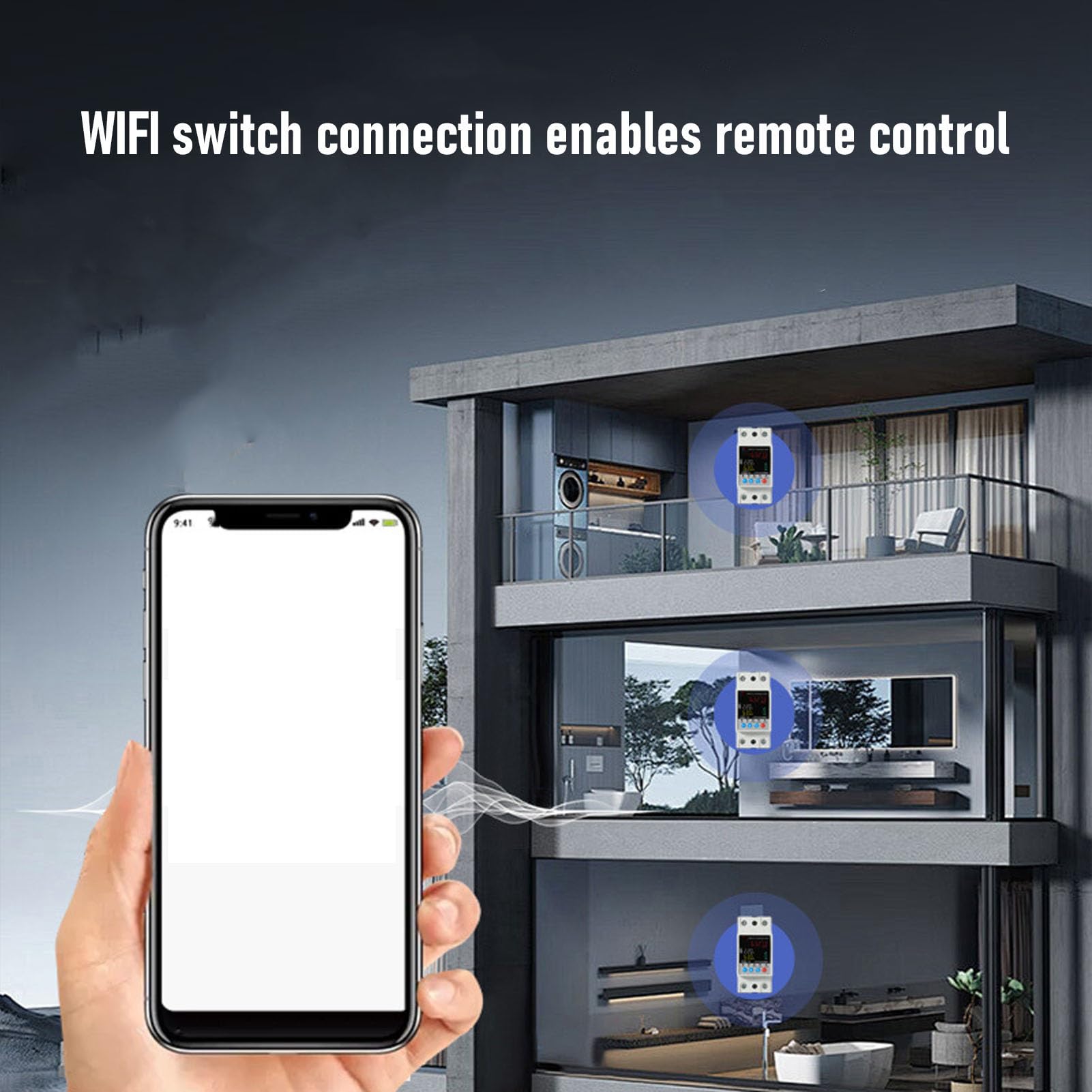 Naroote Zewnętrzny Wyłącznik Automatyczny WiFi, Wodoszczelna Skrzynka Liczników Elektrycznych z Inteligentnym Pilotem i Asystentem Głosowym do Domowego Ogrodu Przemysłowego
