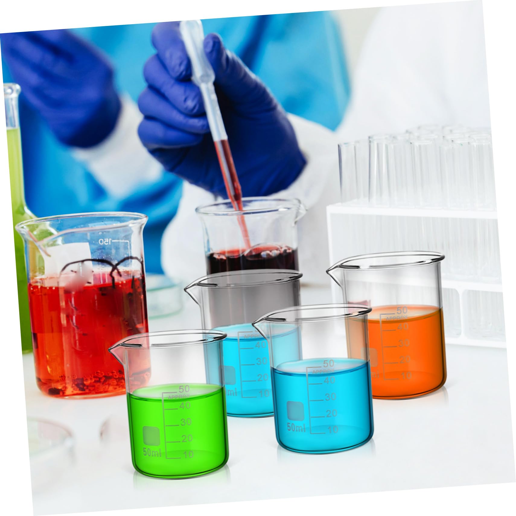 20 Szt. Szt Niskich Form z Przezroczystego Szkła Precyzyjne Miarki Laboratoryjne z Wyraźną Skalą Odporne Wysoką Temperaturę Do Próbkowania i Precyzyjnego Odmierzania