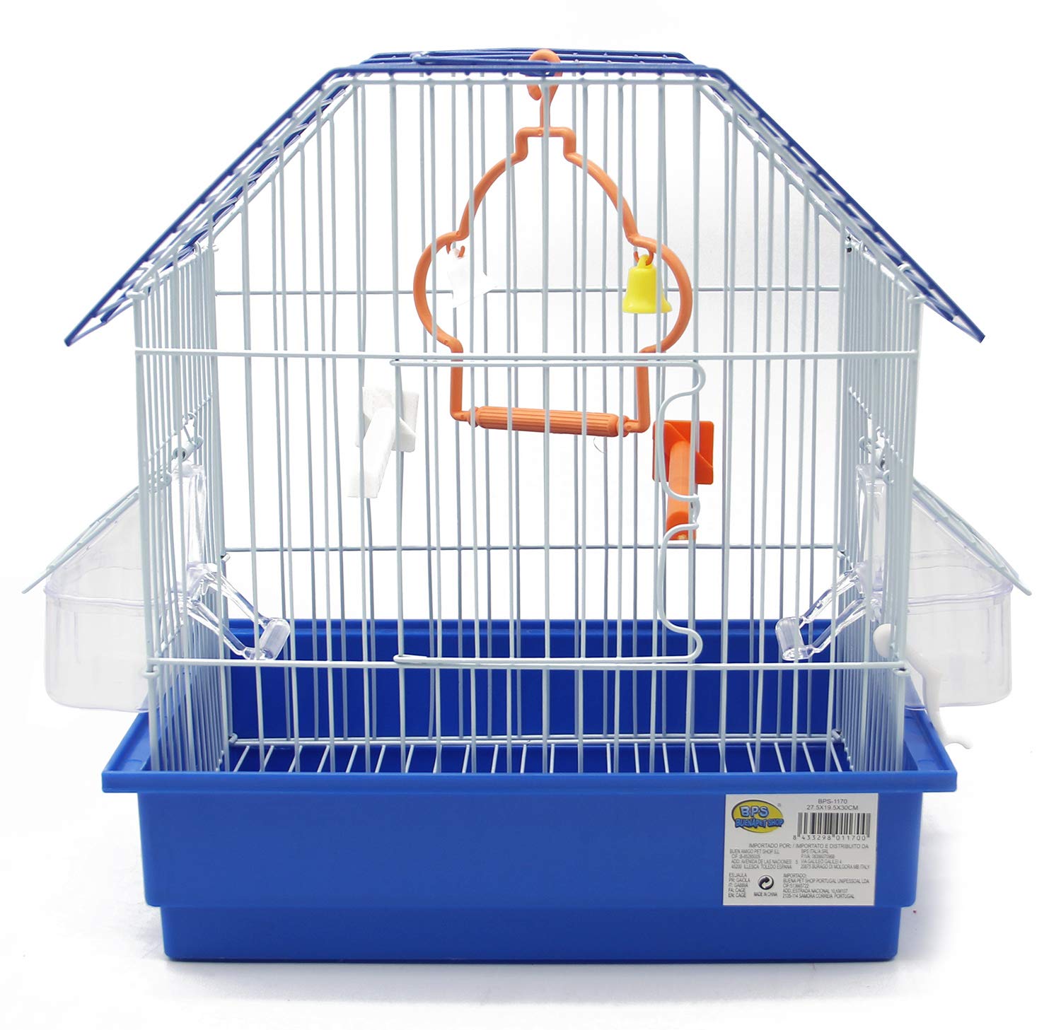 BPS Jaula para Pájaro Pajarera Periquito Canarios con Comedero Bebedero Saltado Perchas para Descanso Color al Azar 27.5x19.5x30 cm BPS-1170