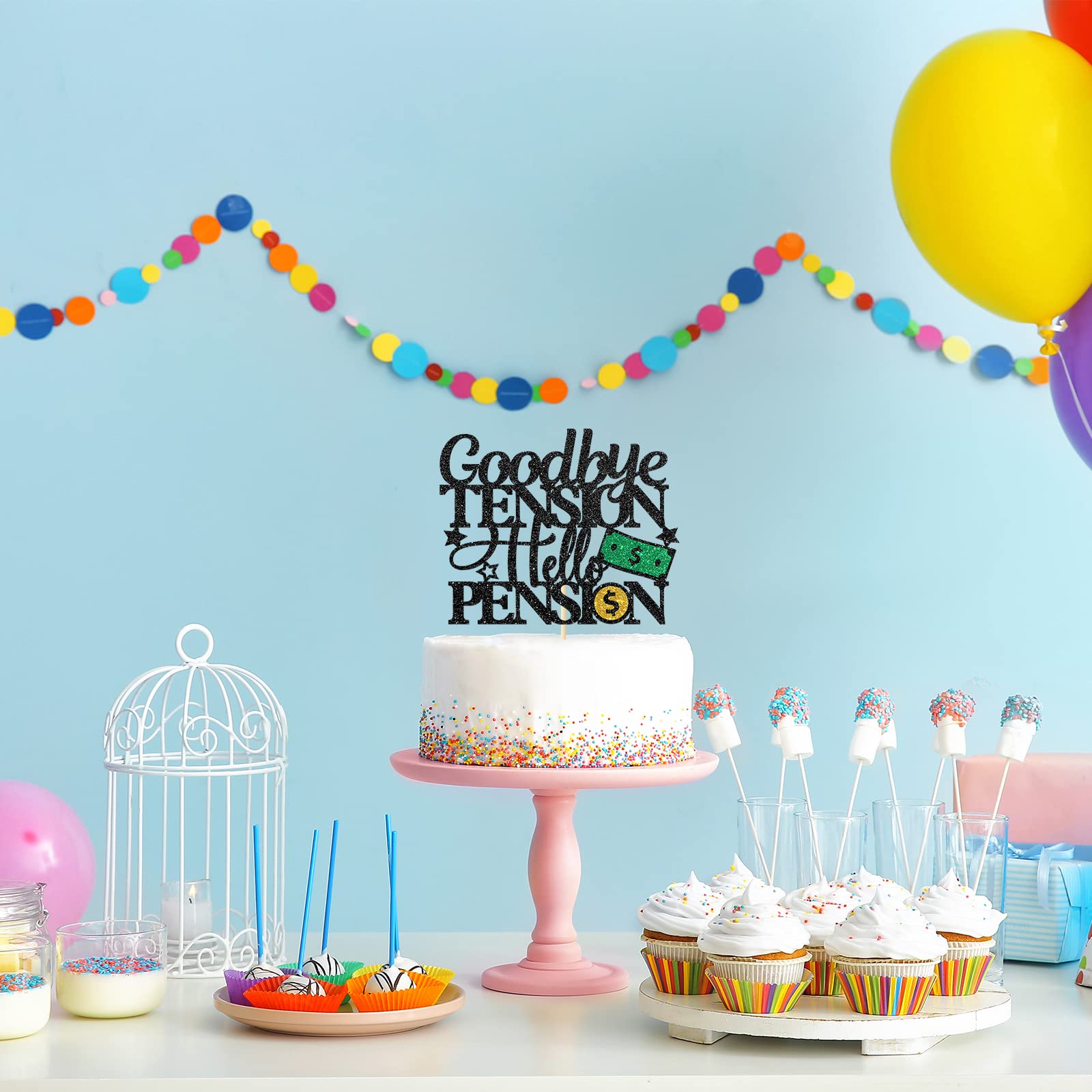 Topper Para Tarta De Jubilación - Decoración Acrílica Dorada "Happy Retirement"