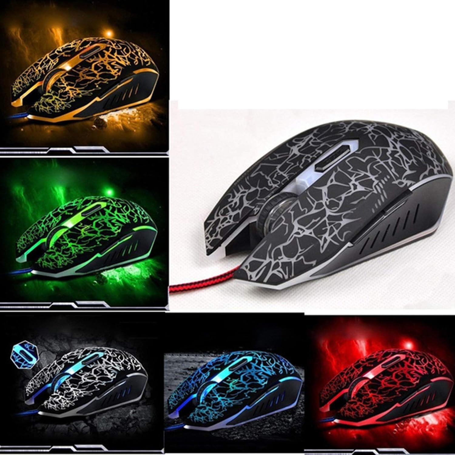 Amazon 【超薄型 無線マウス】2色 2.4GHz LED バックライト 光マウス オフィスマウス ゲームマウス LED光学USB