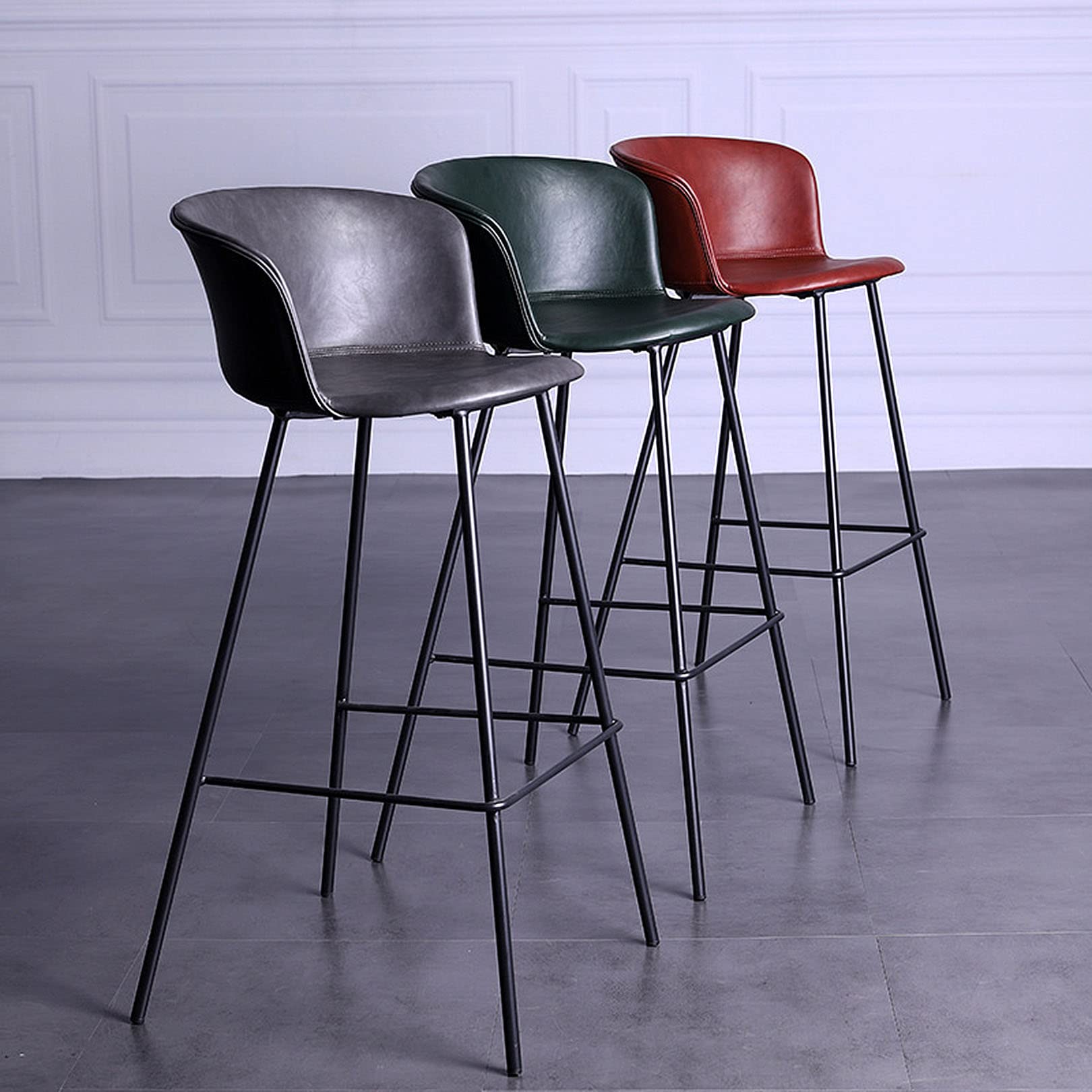 Tabourets de bar en cuir synthétique avec repose-pieds, capacité de 150 kg