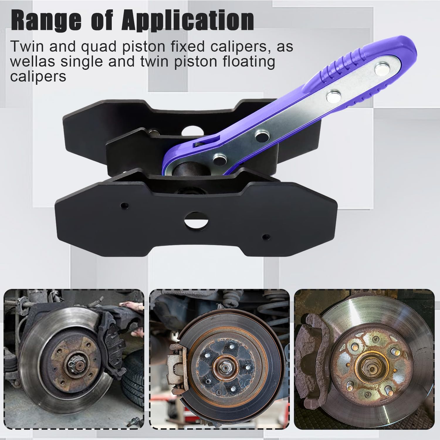 GIAK - Kit di ripristino del pistoncino del freno, set da 7 pezzi con pressa a cricchetto per pinze freno e 4 ganci di ricambio per pastiglie freno, strumento per la riparazione dei freni dell'auto (B