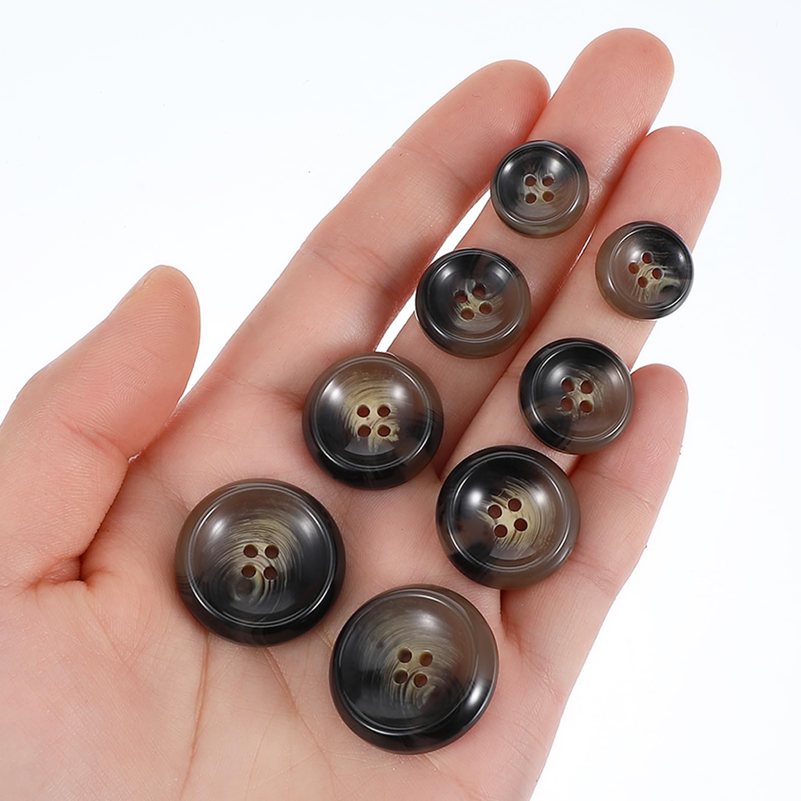 Lot De 18 Petits Boutons Vintage Marron - Travail à Pied, 1,2 Cm - Occasion
