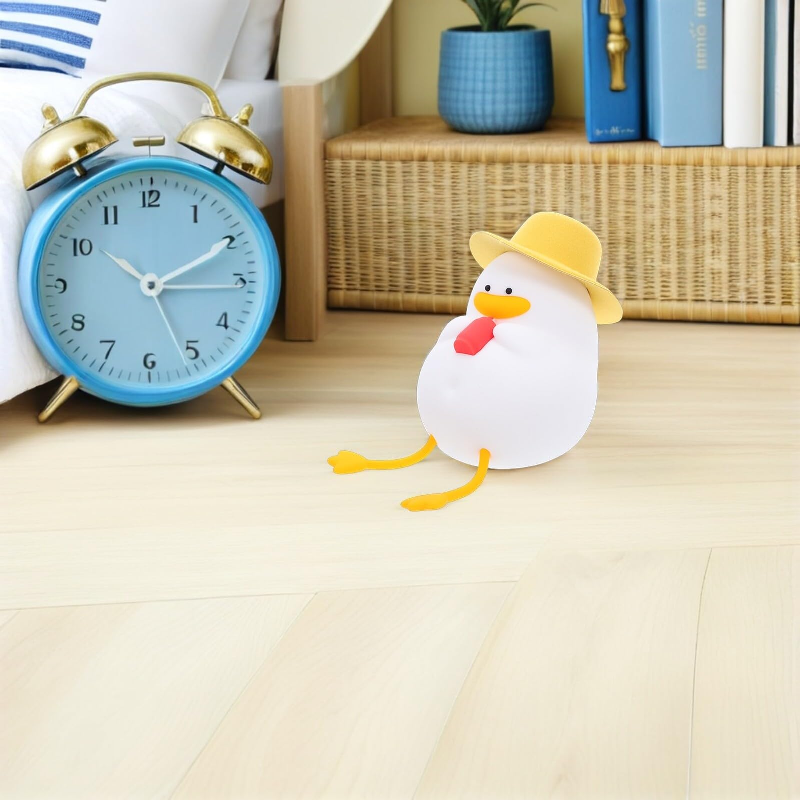 Homoyoyo Luz Nocturna de Pato Feliz para Ñiño Control Táctil y Brillo Suave, Lámpara de Dibujos Animados de Silicona para Dormitorio Infantil
