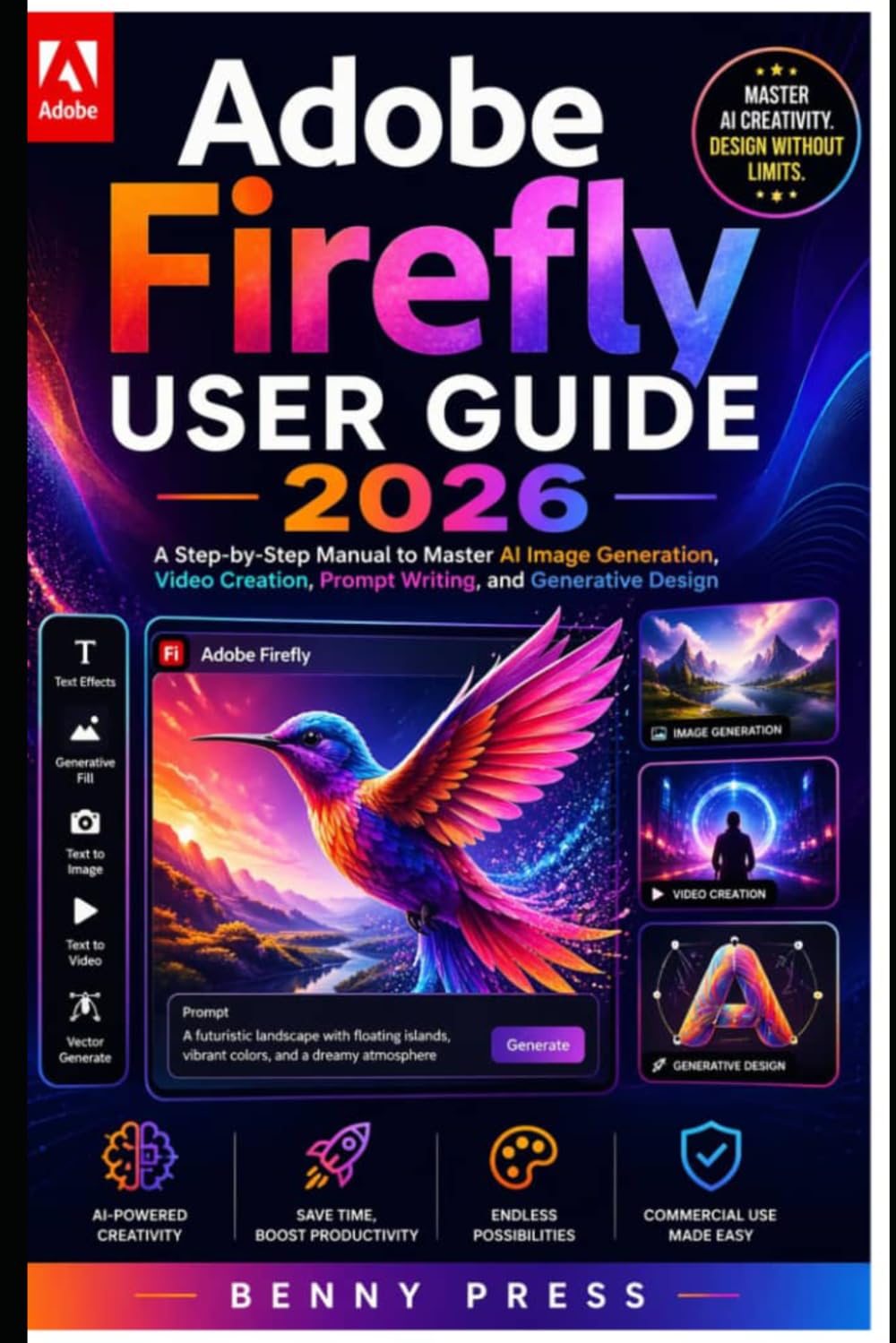 Adobe Firefly User Guide 2026: A Step-by-Step Manual to Master AI Image Generation, Video Creation, Prompt Writing, and Generative Design
