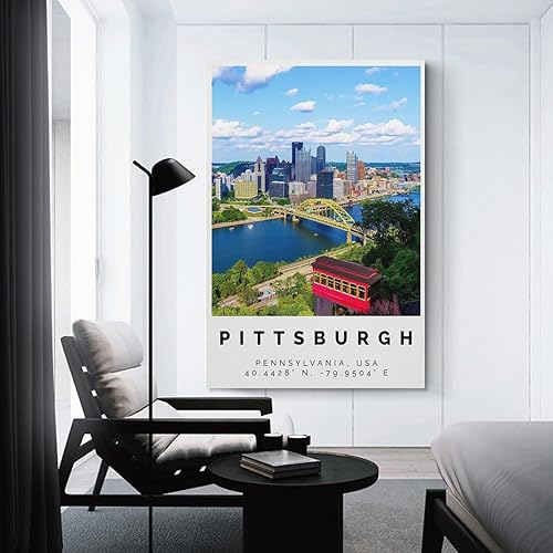 Miniatura 3 de Pittsburgh Poster Bunter Druck, Pittsburgh Wandkunst, Pittsburgh Foto Dekor, Canvas Wall Art Print Poster For Home School Office Decor Unframe-style