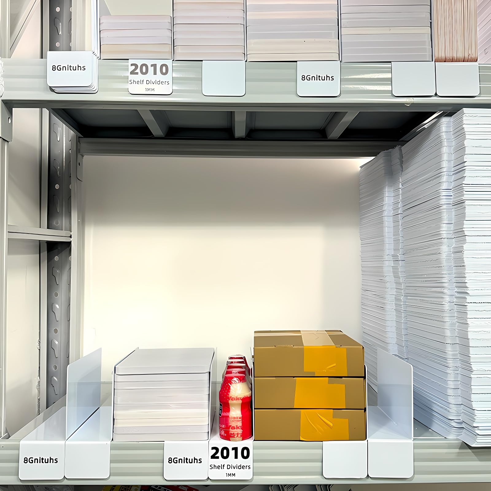 8Gnituhs 20 Pezzi 20 * 10 cm 1 mm PVC Cartella classificazione partizione File classificazione Etichetta Raccoglitore divisore divisori per scaffali Logo inventario scaffale Magazzino Segno