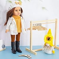 Vista 5 de Civaner Perchero de ropa de muñecas con colgador de madera para ropa de muñecas de 18 pulgadas, mini perchas para armario, accesorios de muebles