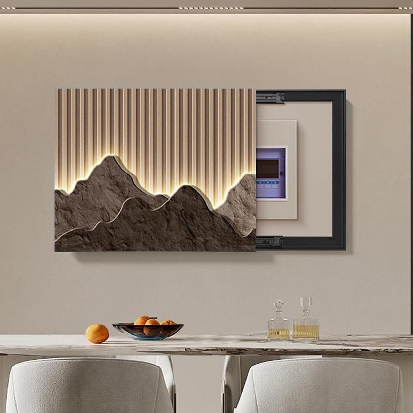 Breaker Box Cover - Decorative Wall Mounted Electrical Panel Cover, Hide Fuse Box Covers for Living Room and Office