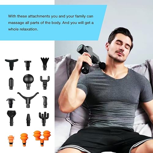 Miniatura 7 de AiRelax Accesorios para pistola de masaje Hypervolt Go, 15 cabezales de masaje mejorados para satisfacer diferentes necesidades de pistola de masaje