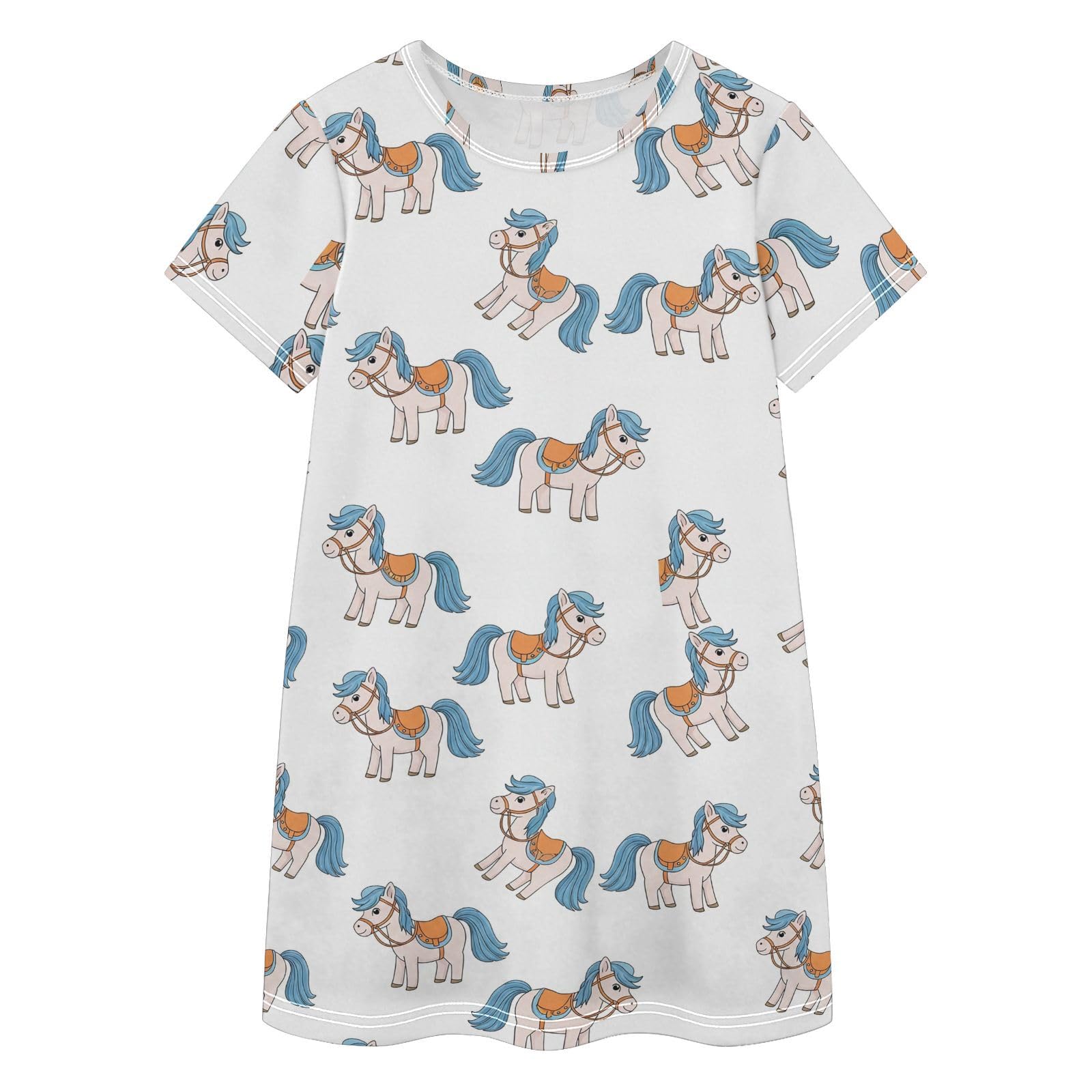Girls Dress Short Sleeved Casual A-Line Sundress Summer Beach Playwear Daily Dress for 2-…