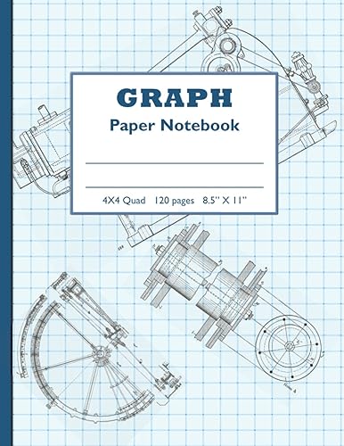 Graph Paper Composition Notebook, Quad Ruled with four squares per inch, 4x4 large graph paper: perfect for Math, Science, Engineering, and design: Quad Ruled Graph Paper Notebooks for students