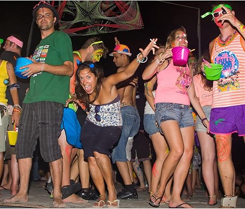 Miniatura 5 de Sratte 24 cubos pequeños de playa con 100 pajitas desechables, cubo de plástico con asa para vacaciones de verano, cumpleaños, fiesta de playa (6.1
