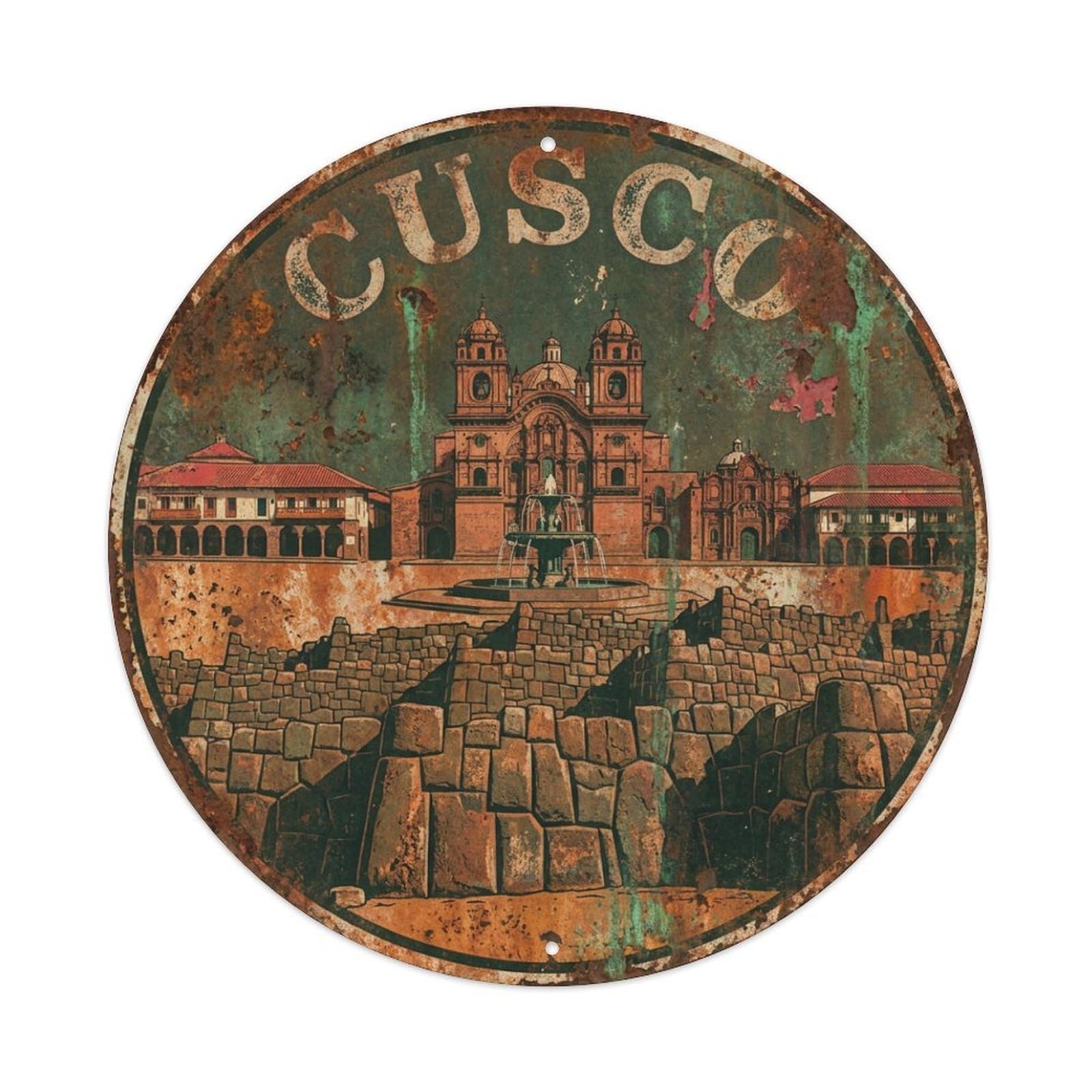 Travel Retro Peru Cusco Metal Tin Sign