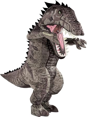 Party City Gianotosaurus Inflatable Dinosaur Costume for Adults, Jurassic World, Includes Soundbox and Fan, One Size Multicolor