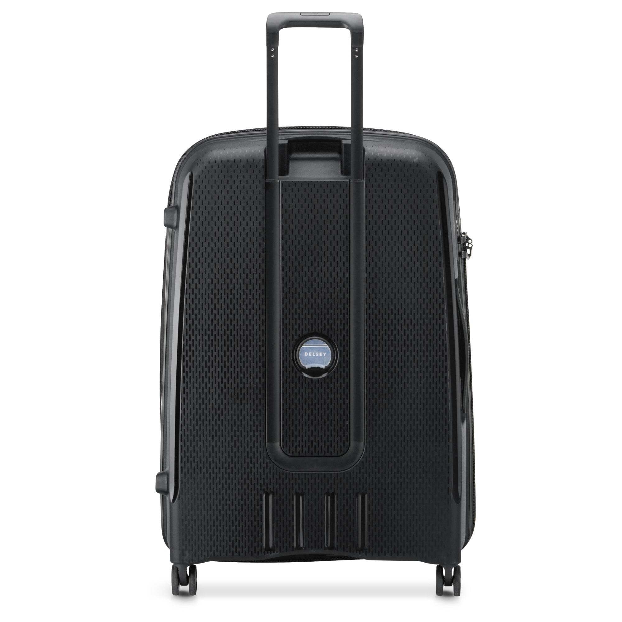 DELSEY PARIS Belmont Plus, walizka dla dorosłych, materiał z recyklingu, czarne, L Extensible (76 cm) Materiale Riciclato, rozciągliwy