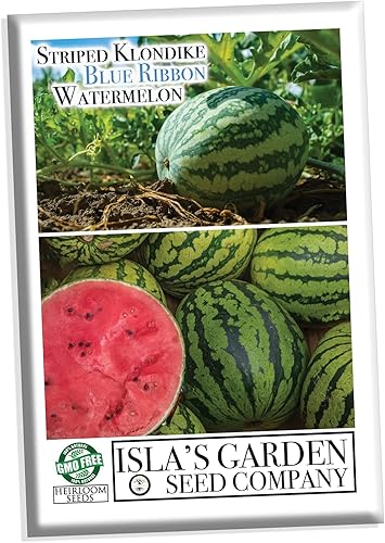 Miniatura 2 de Semillas de sandía con cinta azul Klondike a rayas para plantar, más de 100 semillas tradicionales por paquete, semillas de jardín de Isla (semillas