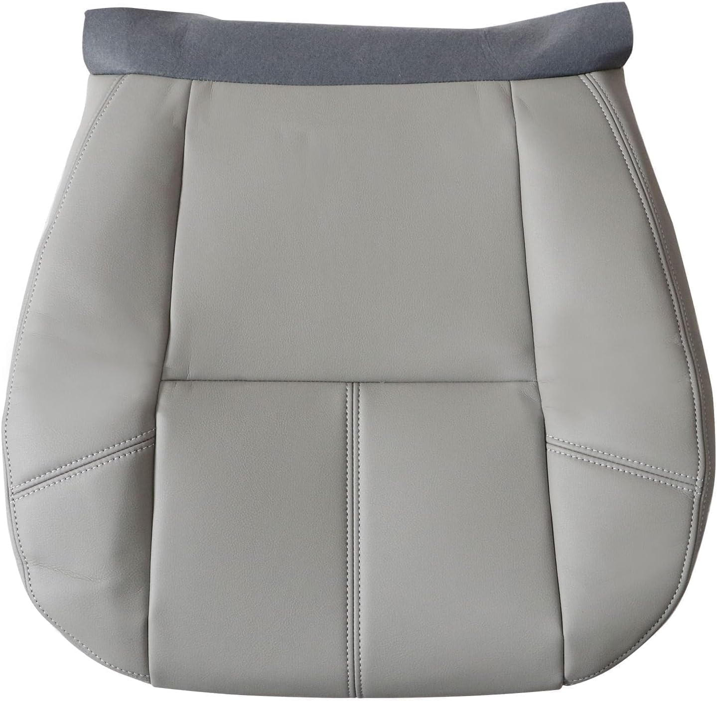 Driver or Passenger Side Bottom Leather Replacement Seat Cover Gray Compatible with Chevy Tahoe Suburban Avalanche Silverado GMC Yukon Sierra 2007 2008 2009 2010 2012 2013 2014