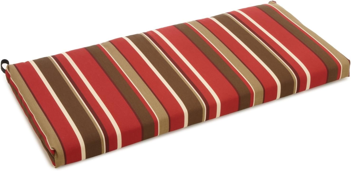 Blazing Needles Patterned Outdoor Spun Polyester Loveseat Cushion, 40" Wide, Montserrat Sangria