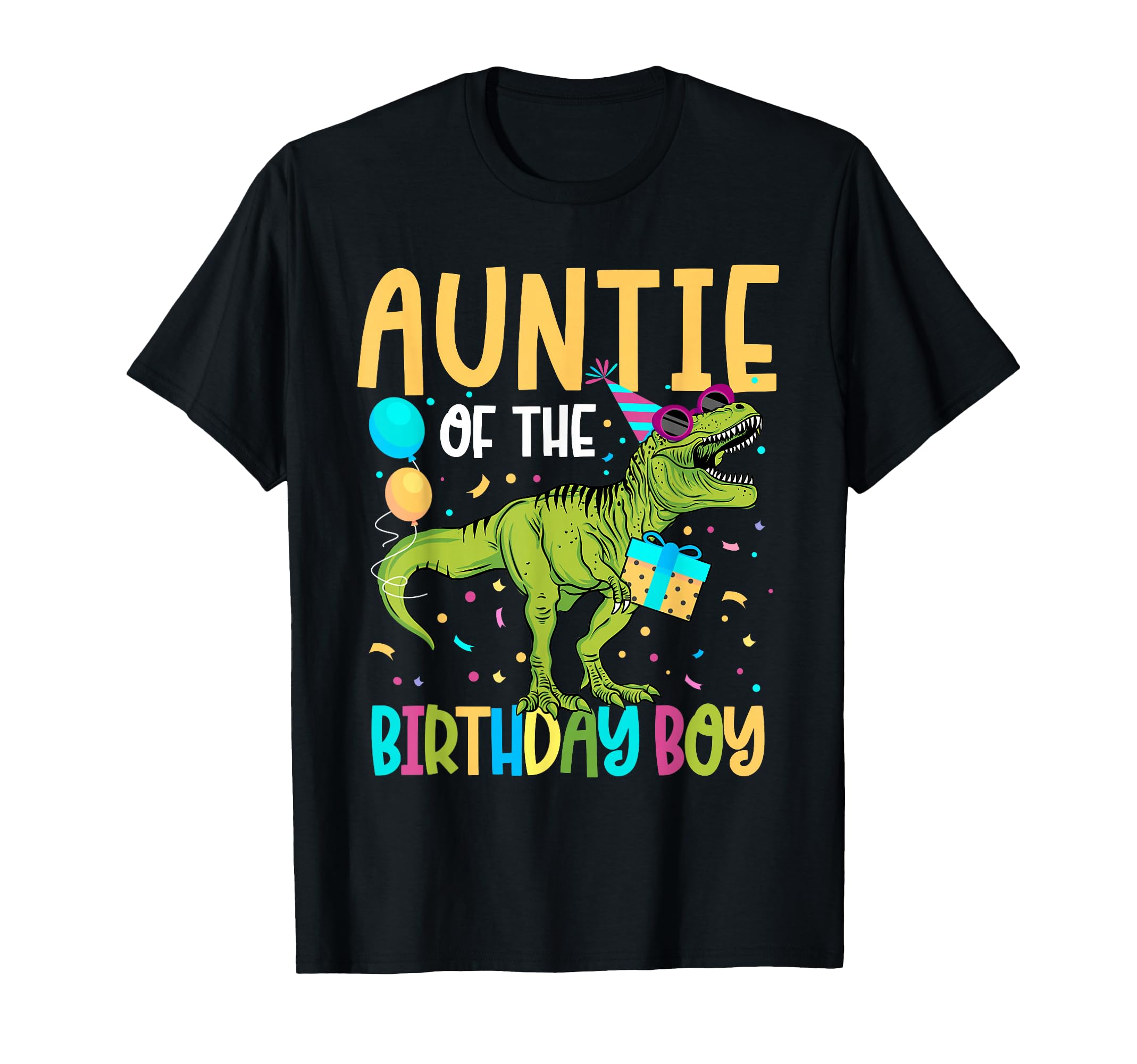 Auntie of The Birthday Boy Family Matching Dinosaur Squad T-Shirt