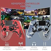 Vista 5 de KDYGPDCT 2 Pack Wireless Controller for PS4ProPC,Wireless Remote Gamepad with 1000mAh Battery Double Shock Audio 6-Axis Motion Sensor Share