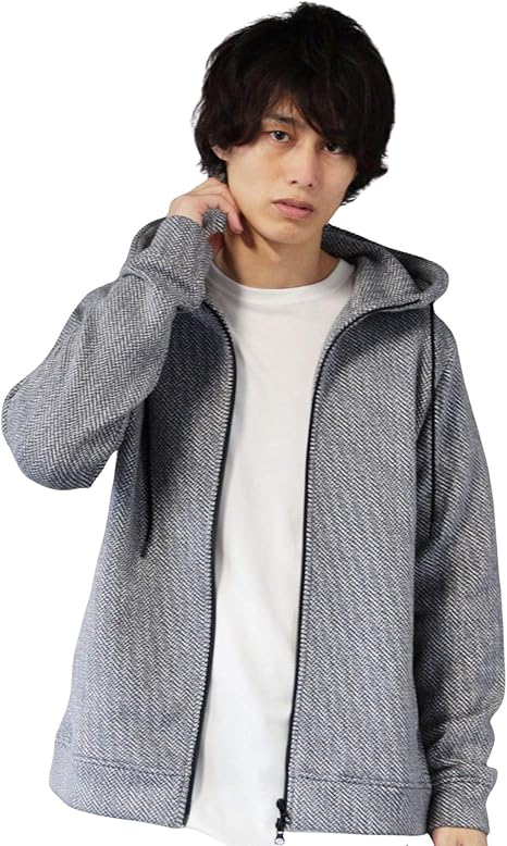 Amazon スリック Slick パーカー メンズ 杢調 ニット フリース カルゼ ライク ハイネック ジップ ネイビー グレー チャコール M L 秋 冬 カジュアル おしゃれ 部屋着 テレワーク 在宅勤務 プレゼント ギフト 2 L グレー トレーナー パーカー