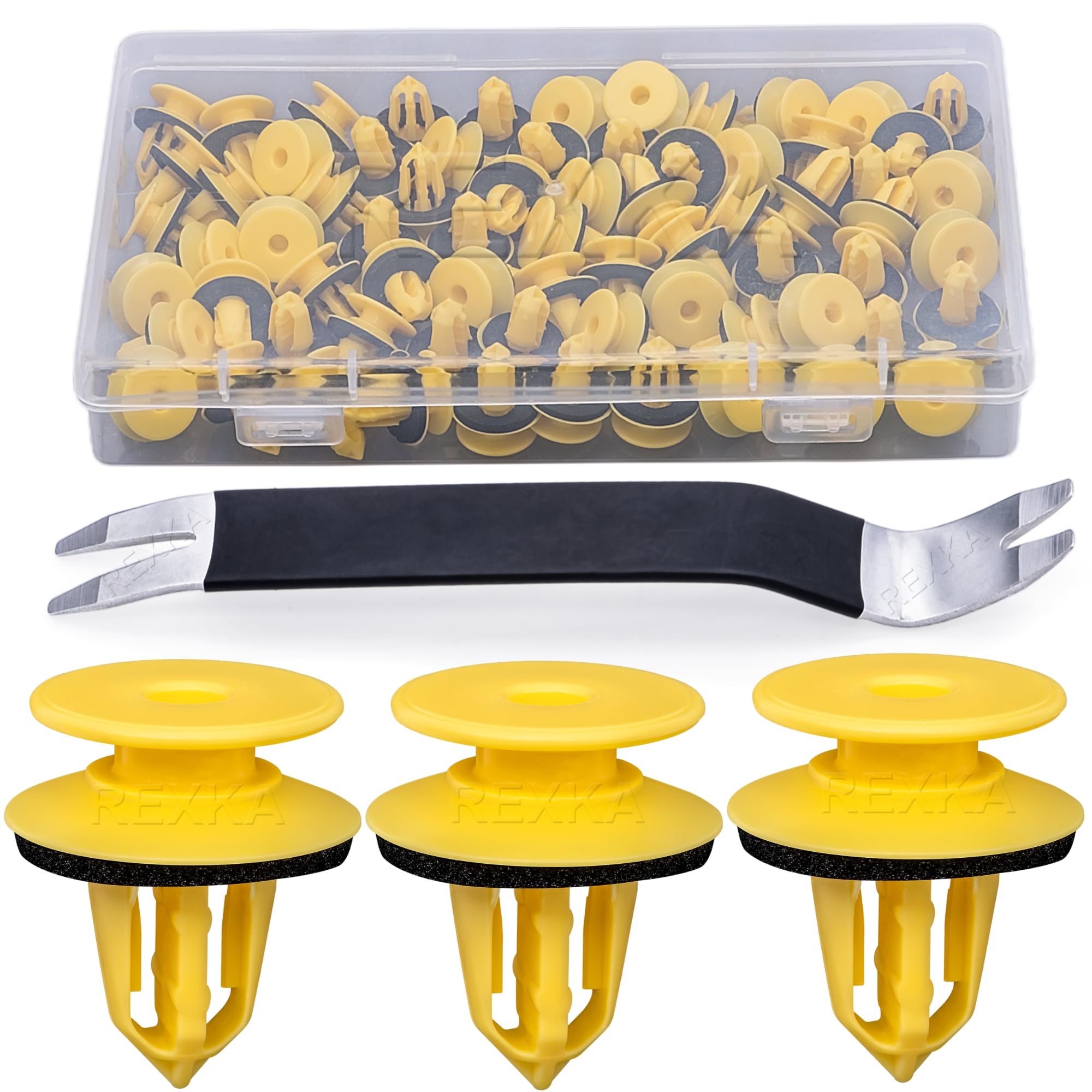 Rexka 51pcs Door Trim Panel Retainer Clips Compatible with GM 11610606 Chevrolet Cruze Equinox Silverado 1500 GMC Sierra 1500 -Auto Body Clips Removal